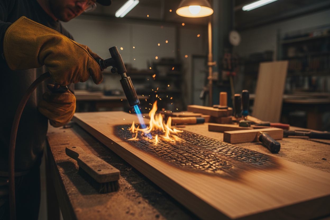 How to Safely Burn, Brush, and Seal Wood for Shou Sugi Ban Furniture