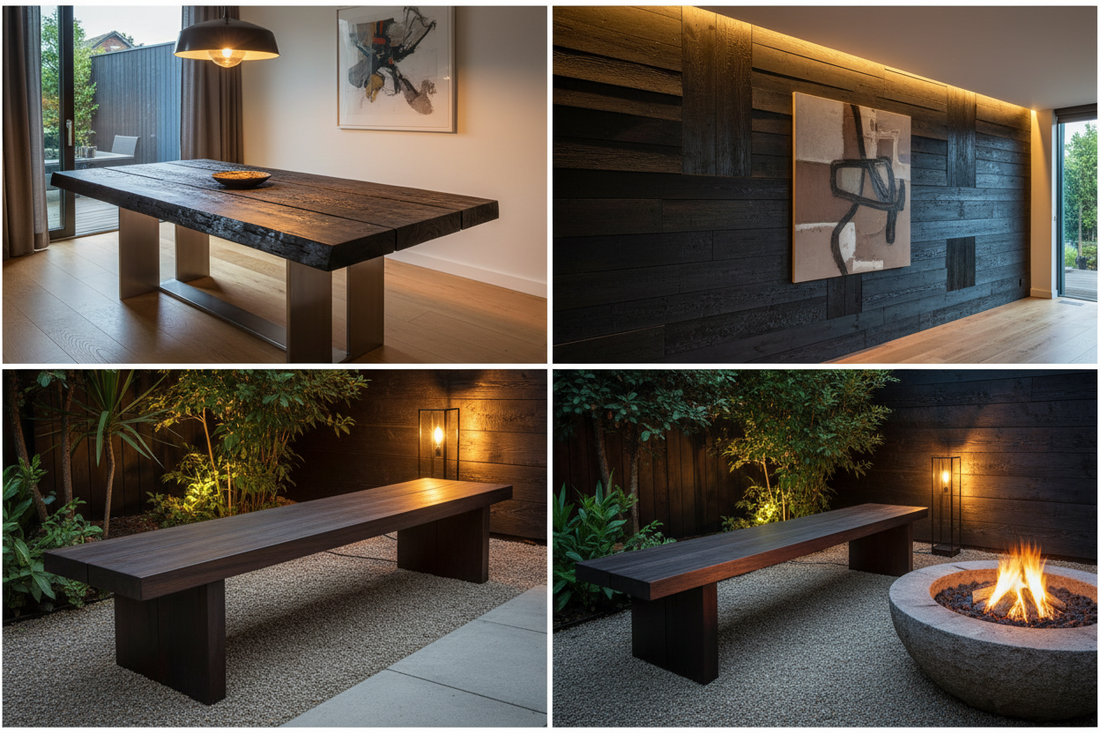 Design Ideas: Using Shou Sugi Ban in Tables, Accent Walls, and Outdoor Furniture
